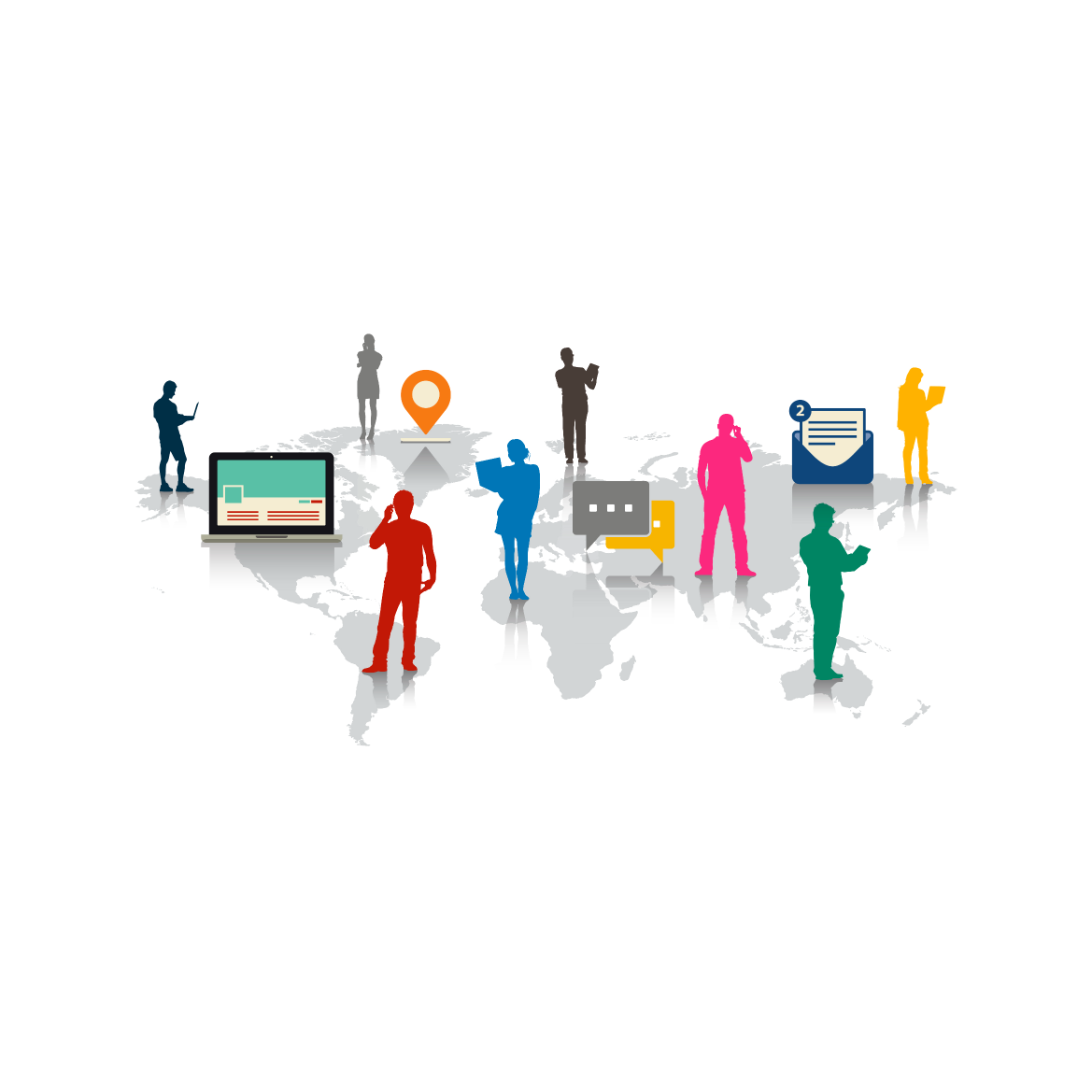 World map with connected dots, representing LumenisMED's global presence and support